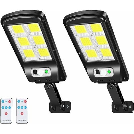 Lan Solar-außenleuchte, 6000 Lm Led-straßenleuchte, Solar-flutlicht Mit Bewegungsmelder, 3 Modi, Ip67 Wasserdicht Für Garten, Garage, Hof, Treppe, Terrasse (2-teilig)