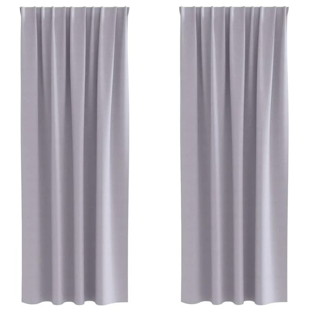 vidaXL Verdunkelungs-Vorhänge mit Ringen Metallic Grau Polyester 4107471
