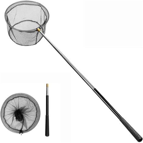 Lan Poolskimmer Mit Teleskopierbarem Edelstahlstiel, 150 Cm Ausziehbarer Laubkescher, Poolnetze Zur Reinigung Von Schwimmbecken, Teichen, Whirlpools Und Jacuzzis