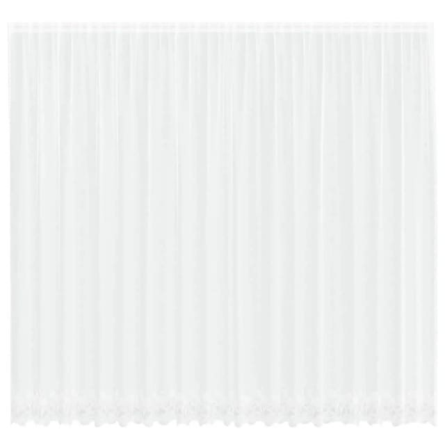 vidaXL Spitzenvorhang mit Vorhängen Weiß 500x280cm Polyester 4107811