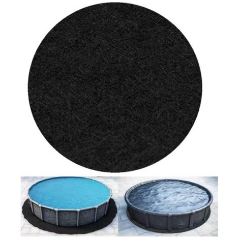 Lan Poolbodenmatte, Wasserdichte, Faltbare, Schwarze Schutzmatte Für Aufstellpools, Poolbodenschutz Für Runde Pools