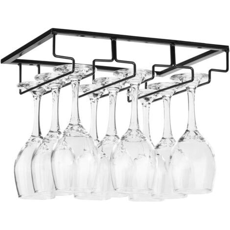 Lan Unterbau-weinglasregal – Metall-glashalter Mit Schrauben, 3-stöckiges Edelstahl-regal Für Küche, Bar, Restaurant, Schwarz