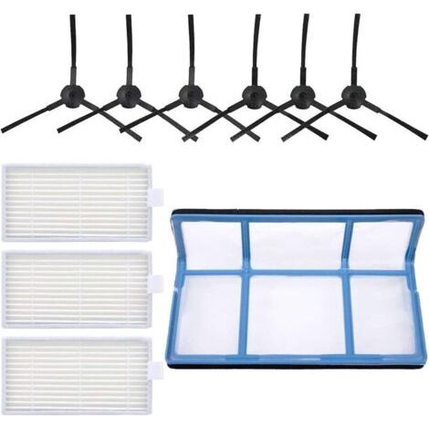 Lan-ersatzset Für Ilife Zaco V5s V3 V5 V3s Saugroboter: 6 Seitenbürsten, 3 Hepa-filter, 1 Hauptfilter