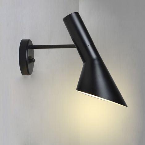 Lan Moderne Nordische Wandleuchte Mit Schalter, Elegantes Design, Verstellbare Leselampe, Schwarz E27 Für Schlaf-/wohnzimmer [energieklasse E]