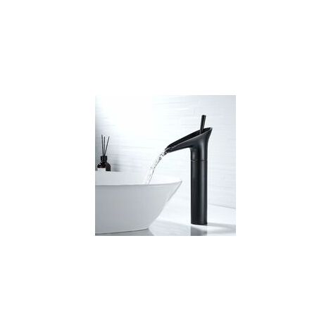 Lan Waschtischarmatur, Wasserfallarmatur, Retro-einhebel-waschtischarmatur In Schwarz, Waschtischarmatur Aus Messing, Handwaschbeckenarmatur, Spültischarmatur