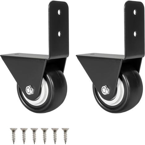 Lan Set Mit 2 Möbelrollen – Durchmesser 40 Mm – Inklusive Winkelhalterung Und Schrauben – Für Tische, Stühle Und Schränke