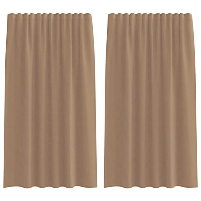 vidaXL Voile Vorhänge mit Stangentaschen 2 Stk Hellbraun 4102222