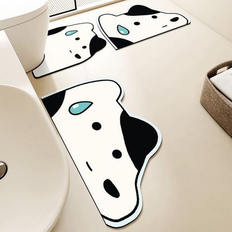 Lan Einteilige, Peinliche, Hundeförmige Waschtischmatte, 4080 Cm, Wc-matten-set (dreiteilig) Mit Kieselgur-textur In Cartoon-tierform, C
