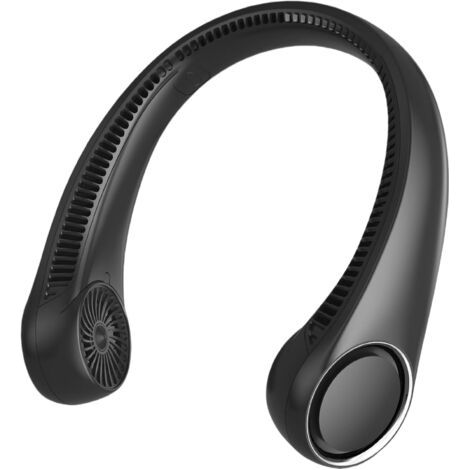 Lan Tragbarer Nackenventilator, Freihändig, Ohne Rotorblätter, 360°-kühlung, Leise, Für Den Innen- Und Außenbereich, 4000 Mah Akku, Usb-aufladbar, 3 Geschwindigkeitsstufen (schwarz)