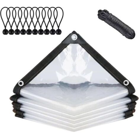 Lan Wasserdichte, Transparente Plane Mit Ösen, Schutzplane Für Gartenmöbel, Geeignet Für Den Außenbereich, Regendicht, Pflanzenisolierung, Mit Befestigungsseil, 1 X 2 M
