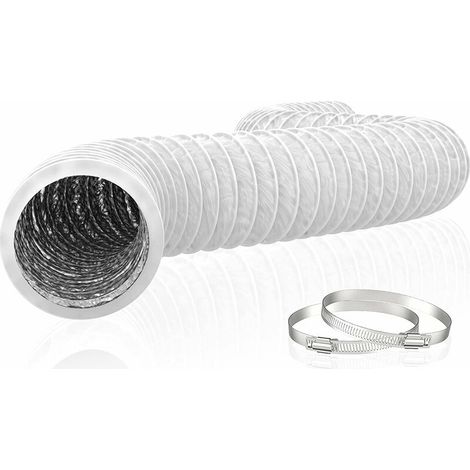 Lan 150 Mm Flexibler Aluminium-pvc-abluftschlauch 6 M Lang - Lüftungsschlauch Für Abluftventilatoren, Klimaanlagen, Wäschetrockner (ø150 Mm X 6 M, Weiß)