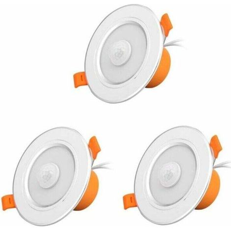 Lan Jalleria – Led-deckenleuchte Mit Bewegungsmelder – Aluminium, Weiß, 5 W, 7 W, 9 W – Erfassungsbereich Bis Zu 6 M – 3er-pack