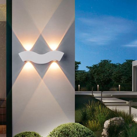 Lan Neue Wasserdichte Led-wandleuchte Für Hof, Balkon, Zaun, Säule, Schlichtes, Kreatives Licht, Außenbeleuchtung Für Garten Und Treppe, Weiß, 1 Stück