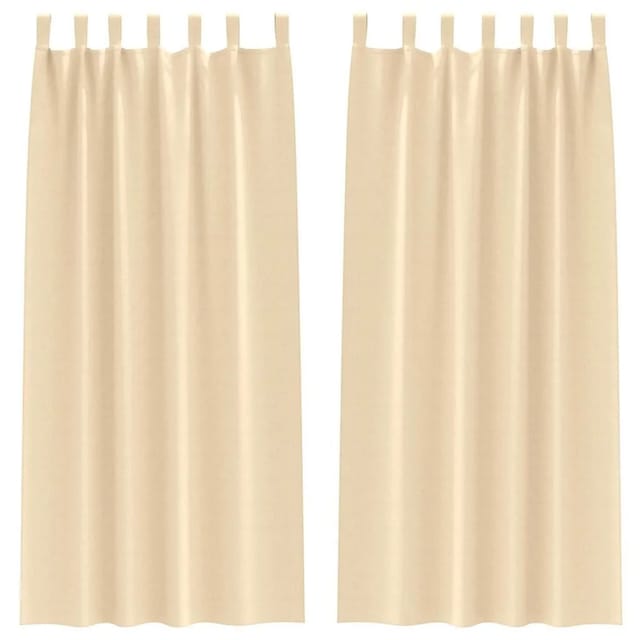 vidaXL Verdunkelungs-Vorhänge mit Ringen Creme Polyester 4107595