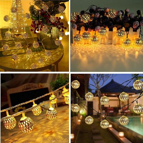 Lan Lights Marokkanische Laternen-lichterkette Weiß 16ft/5m 20 Led Feenlaterne Deloma Ballon Betal Lichterketten Für Den Außenbereich