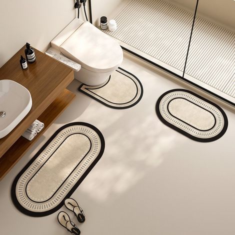 Lan Roman Manor Duschmatte (40 X 60 Cm), Wc-matten-set (3-teilig), Eingangsmatte, Kieselgurmatte, Saugfähig Und Rutschfest