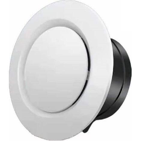 Lan-lüftungsgitter Vmcg Verstellbares Rundes Scheibenlüftungsgitter – Lüftungsgitter – Weißer Flansch Von 75 Bis 200 Mm – 125 Mm