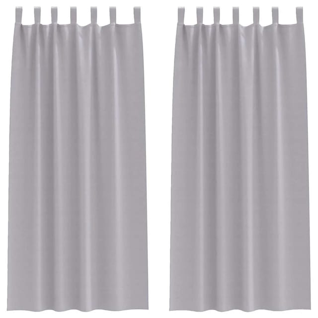 vidaXL Verdunkelungs-Vorhänge mit Ringen Metallic Grau Polyester 4107581
