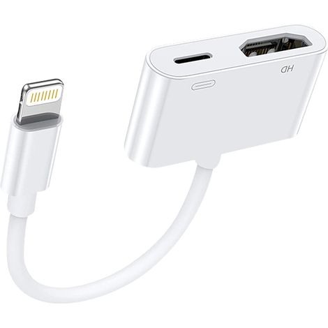 Lan-hdmi-adapter Für Iphone An Fernseher, [apple Mfi-zertifiziert] 1080p Lightning Digital-av-adapter, Plug-and-play-hdmi-anschluss Mit Bildschirmsynchronisation Für Iphone Und Ipad, Kompatibel Mit Al