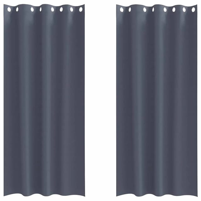 vidaXL Verdunkelungs-Vorhänge mit Ringen Anthrazit Polyester 4107341