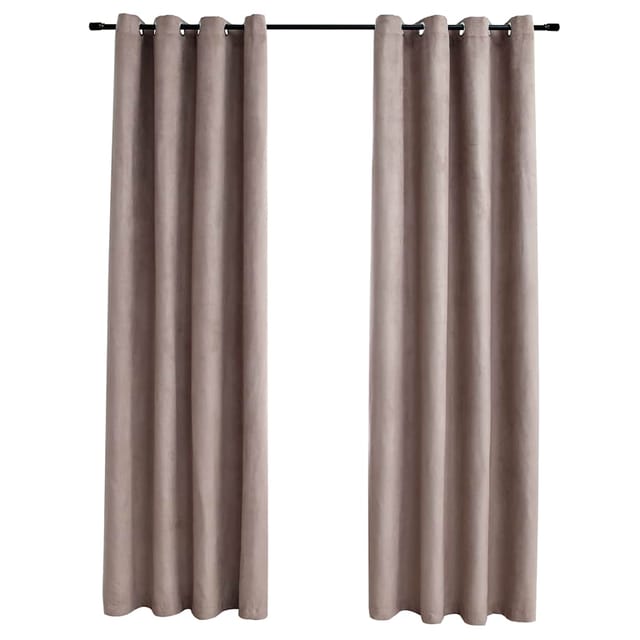 vidaXL Verdunkelungsvorhänge mit Metallösen 2 Stk Taupe 140x225 cm 134477