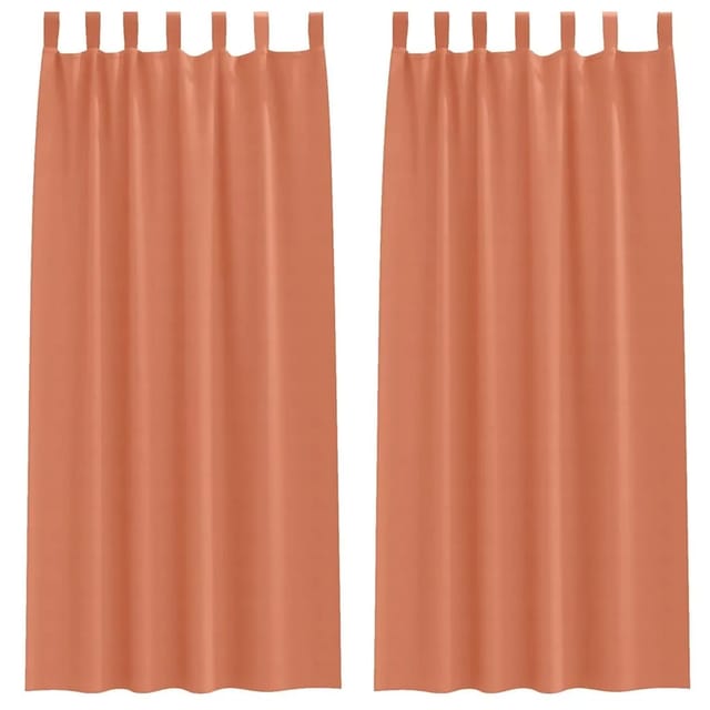vidaXL Verdunkelungs-Vorhänge mit Ringen Terrakotta Polyester 4107637