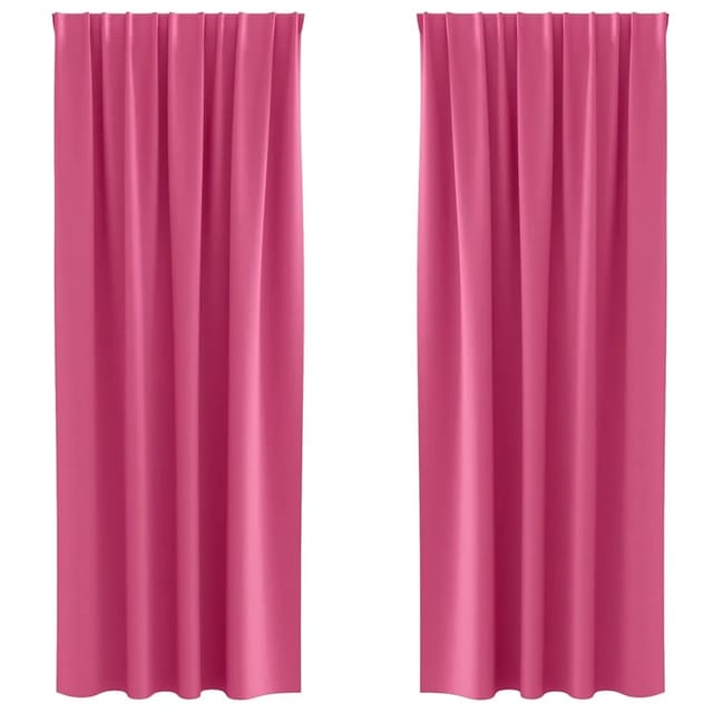 vidaXL Verdunkelungs-Vorhänge mit Ringen Helles Pink Polyester 4107515