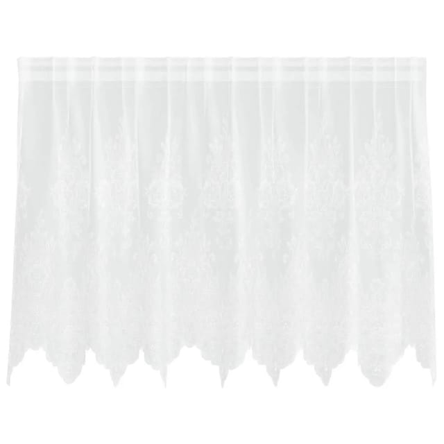 vidaXL Spitzenvorhang mit Vorhängen Weiß 200x80cm Polyester 4107878