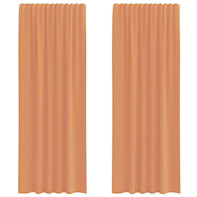 vidaXL Voile Vorhänge mit Stangentaschen 2 Stk Terrakotta 4102235