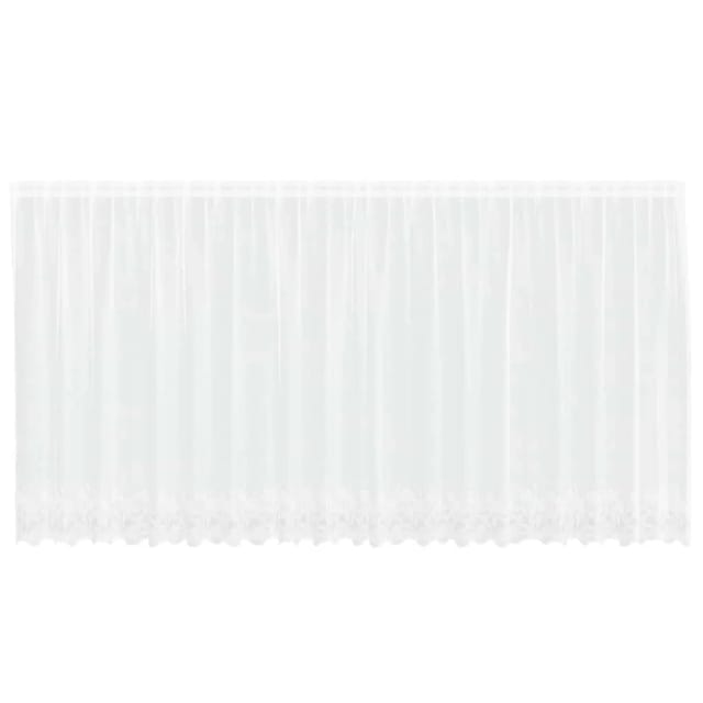 vidaXL Spitzenvorhang mit Vorhängen Weiß 500x140cm Polyester 4107803