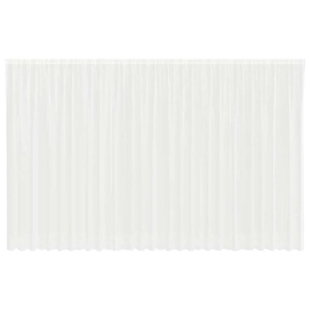 vidaXL Spitzenvorhang mit Vorhängen Weiß 750x280cm Polyester 4107837