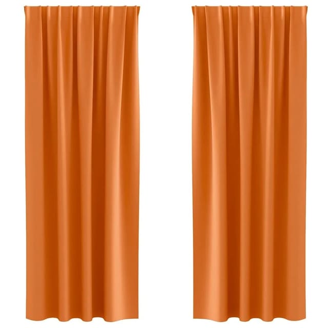vidaXL Verdunkelungs-Vorhänge mit Ringen Helles Orange Polyester 4107512