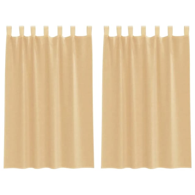 vidaXL Voile Vorhänge mit Schlaufen 2 Stk Sandfarbe 140x175 cm 4102307