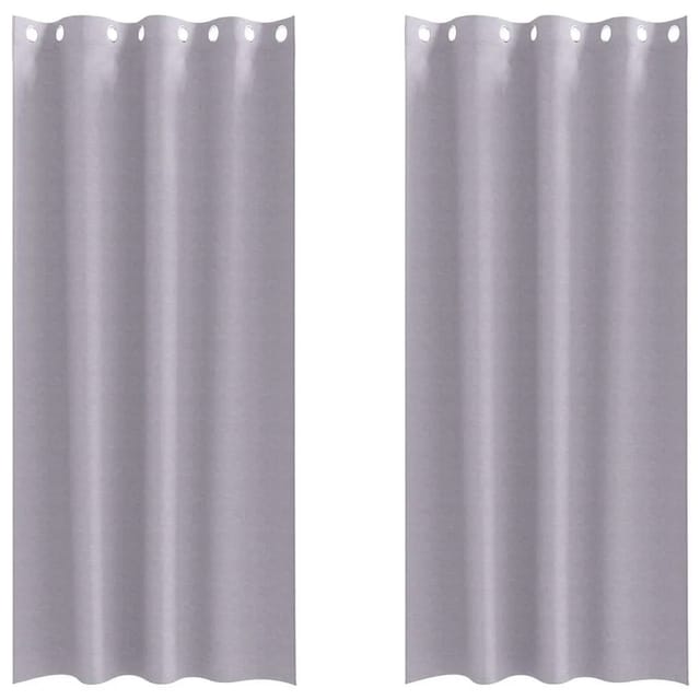 vidaXL Verdunkelungs-Vorhänge mit Ringen Metallic Grau Polyester 4107361