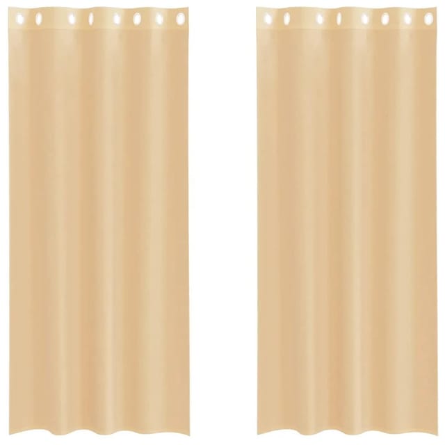 vidaXL Voile Vorhänge mit Ösen 2 Stk Sandfarbe 4102122