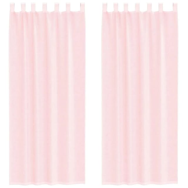 vidaXL Voile Vorhänge mit Schlaufen 2 Stk Hellrosa 140x260 cm 4102280