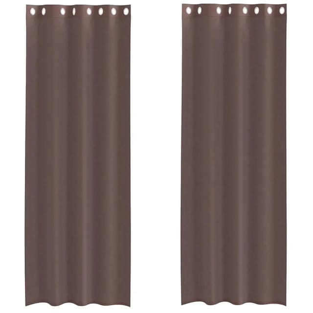 vidaXL Voile Vorhänge mit Ösen 2 Stk Braun 140x260 cm 4102069