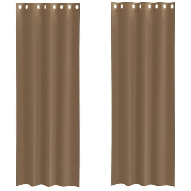vidaXL Voile Vorhänge mit Ösen 2 Stk Hellbraun 4102130