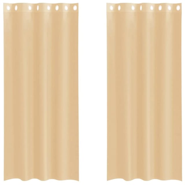 vidaXL Voile Vorhänge mit Ösen 2 Stk Sandfarbe 4102121
