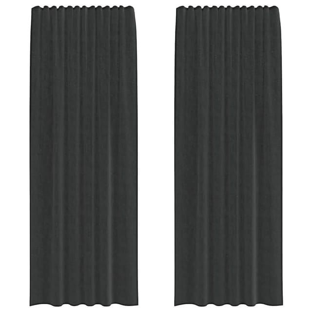 vidaXL Voile Vorhänge mit Stangentaschen 2 Stk Schwarz 4102170