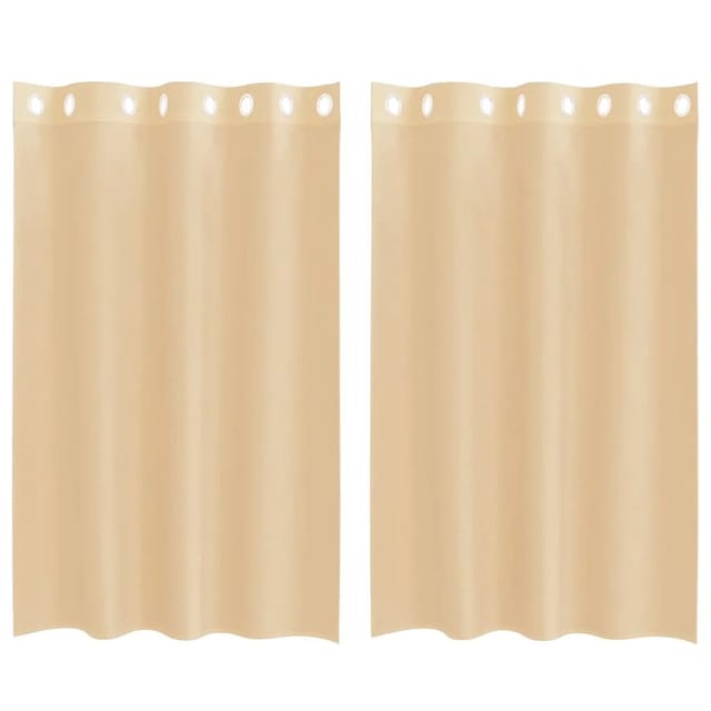 vidaXL Voile Vorhänge mit Ösen 2 Stk Sandfarbe 4102120