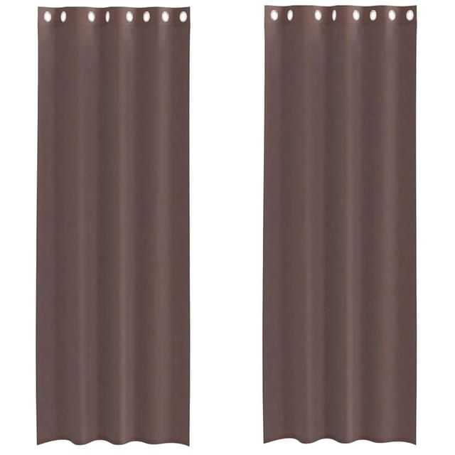 vidaXL Voile Vorhänge mit Ösen 2 Stk Braun 140x300 cm 4102070