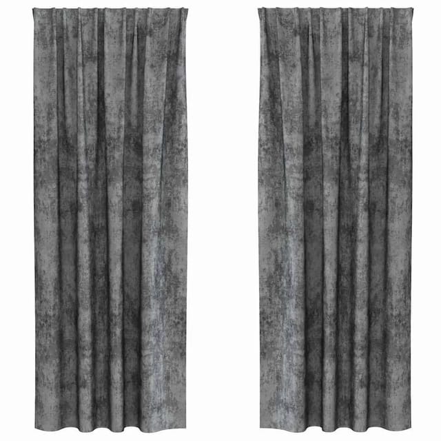 vidaXL Vorhänge 2 Stk Grau 260 x 140 cm Samt 4107692