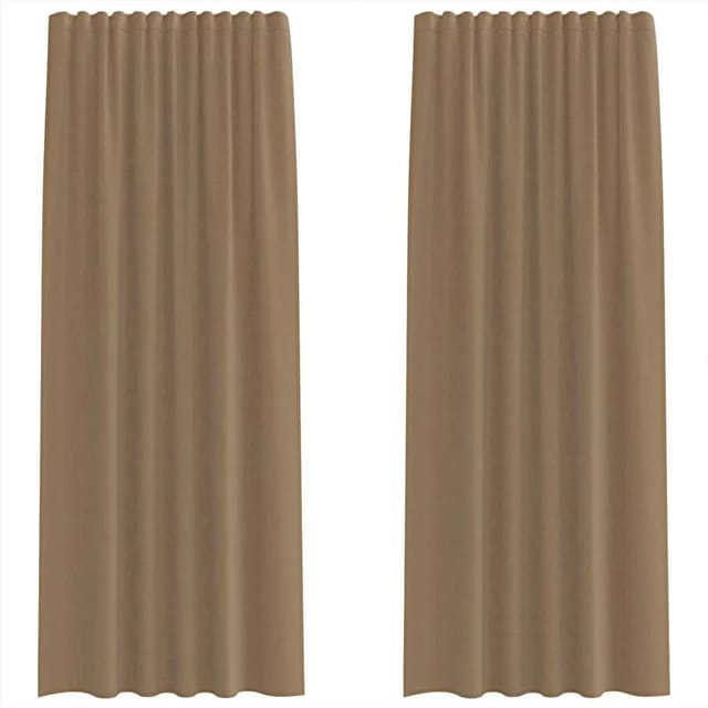 vidaXL Voile Vorhänge mit Stangentaschen 2 Stk Hellbraun 4102224