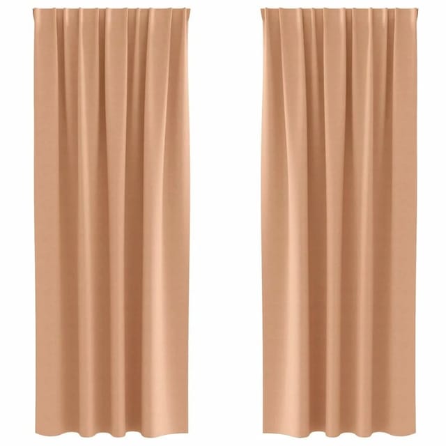 vidaXL Verdunkelungs-Vorhänge mit Ringen Hellbraun Polyester 4107480