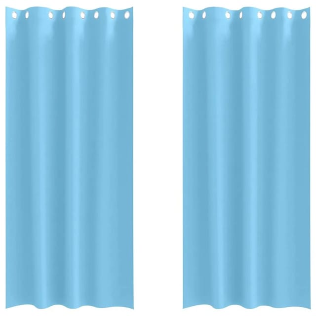 vidaXL Verdunkelungs-Vorhänge mit Ringen Himmelblau Polyester 4107325