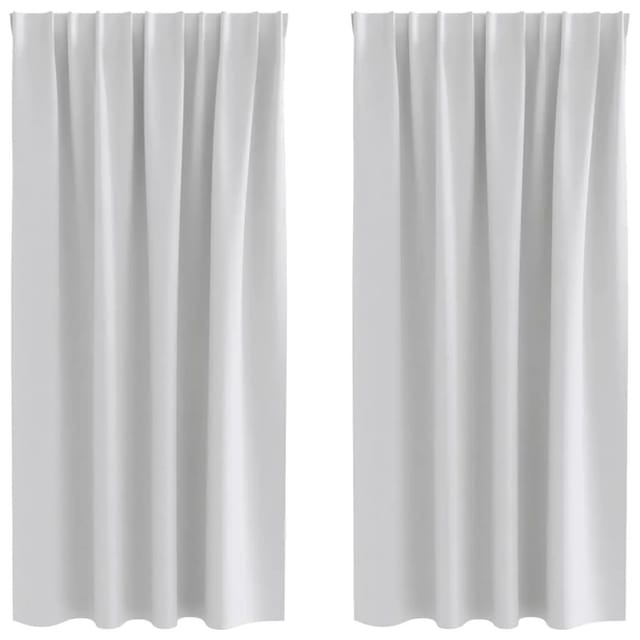 vidaXL Verdunkelungs-Vorhänge mit Ringen Hellgrau Polyester 4107459