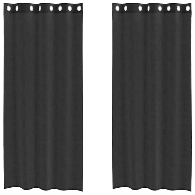 vidaXL Voile Vorhänge mit Ösen 2 Stk Schwarz 140x245 cm 4102062