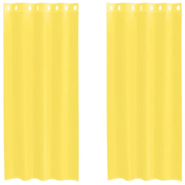 vidaXL Voile Vorhänge mit Ösen 2 Stk Gelb 4102134