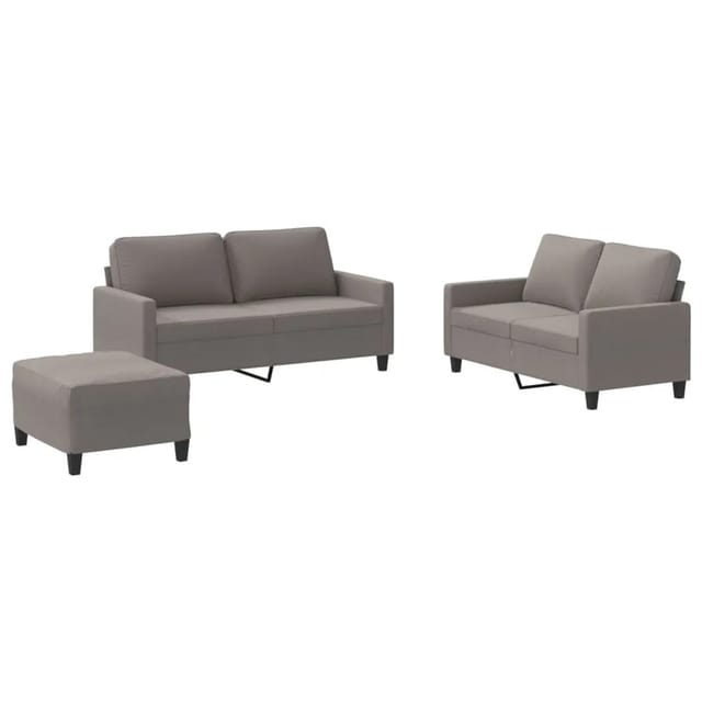 vidaXL 3-Tlg Sofagarnitur mit Kissen Taupe Stoff 3201459